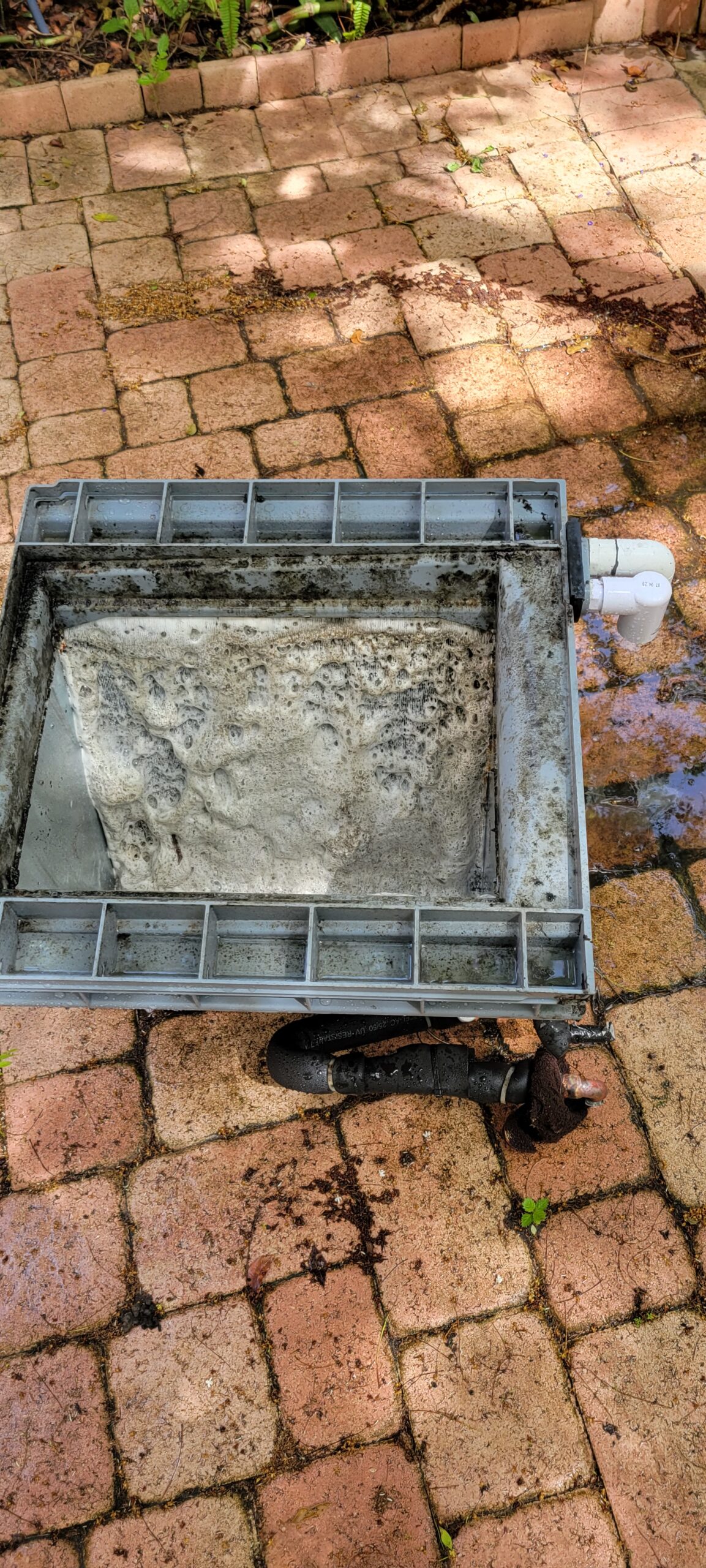 Air-conditioning coil during a cleaning service